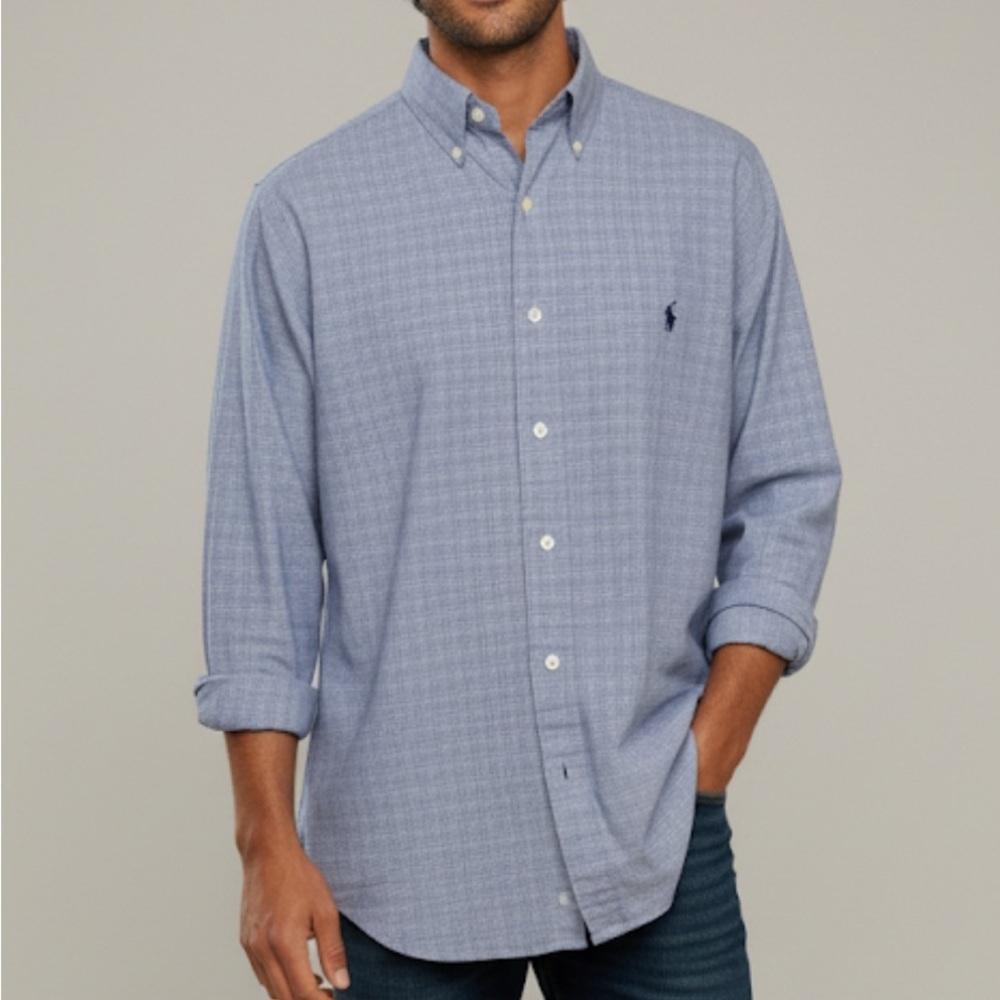 Ralph Lauren Yarmouth Blue Plaid‎ Button Down Shirt